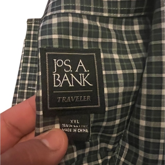 (3) JosABank “Traveler” Men’s size XXL long & short sleeve button up plaid shirt - Picture 2 of 7